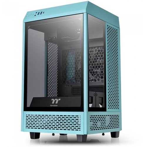 Корпус Thermaltake The Tower 100 Turquoise черный без БП miniITX 1x120mm 3x140mm 2xUSB3.0 audio bott PSU корпус deepcool matrexx 40 черный без бп matx 1x120mm 1xusb2 0 1xusb3 0 audio bott psu