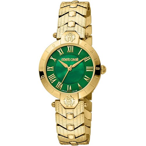 Наручные часы Roberto Cavalli by Franck Muller Logo, зеленый, золотой