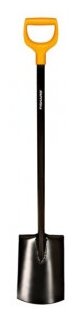Лопата Fiskars Solid, с закругленным лезвием, с черенком и ручкой, 1160 мм - фотография № 10