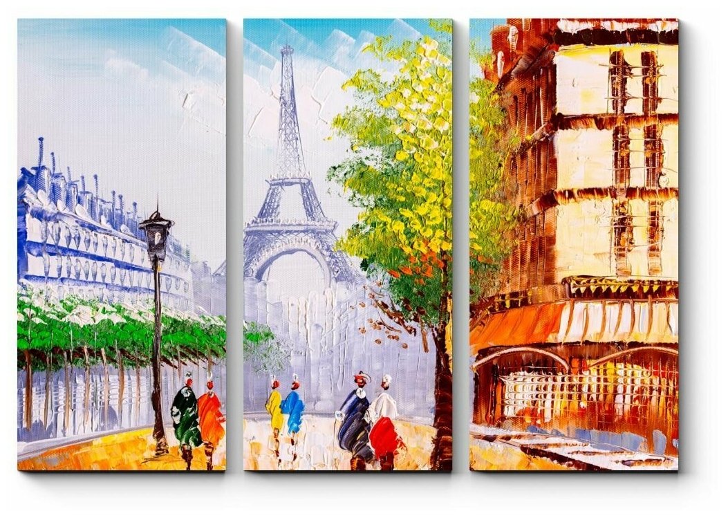 Модульная картина Прекрасный Париж маслом 60x43