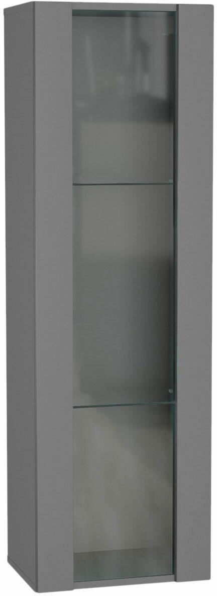 Шкаф-витрина НК-Мебель Поинт Серый графит / Стекло Без блока питания