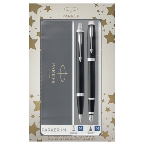 parker перьевая ручка im premium f318 0 8 мм 2143649 1 шт Набор: шариковая + перьевая ручки Parker IM FK321, Black СT (Перо М) 2093215-STAR