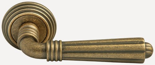 Изображение товара Ручка дверная Rucetti RAP-CLASSIC 5 OMB старая античная бронза, ручка для межкомнатных дверей на круглой розетке, фурнитура