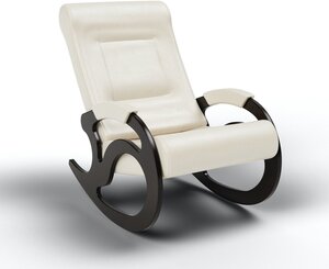 Кресло качалка для взрослых Вилла для дома экокожа цвет Крем Teos Milk
