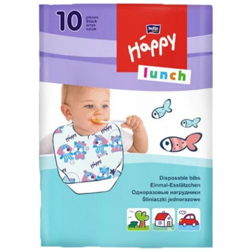 Bella Baby Happy Нагрудник Lunch 10 шт, разноцветный