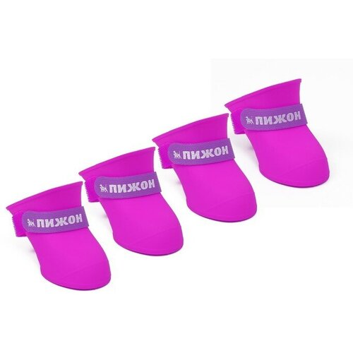 Сапоги резиновые Пижон, набор 4 шт, р-р L (подошва 5.7 Х 4.5 см), фиолетовые сапоги резиновые всесезонные р 43