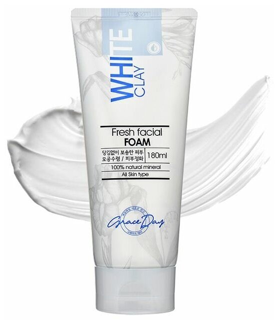 Пенка для умывания с белой глиной Grace Day White Clay Fresh Facial Foam 180ml - фотография № 10