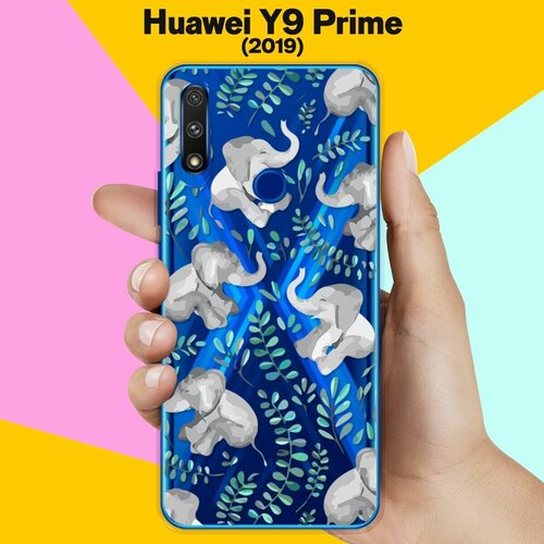 Силиконовый чехол Узор из слонов на Huawei Y9 Prime (2019) силиконовый чехол узор из слонов на huawei nova 5i