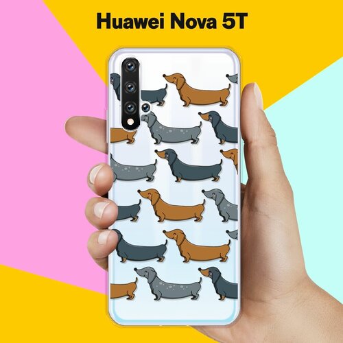 Силиконовый чехол Узор из Такс на Huawei Nova 5T силиконовый чехол узор из такс на huawei nova 7 se