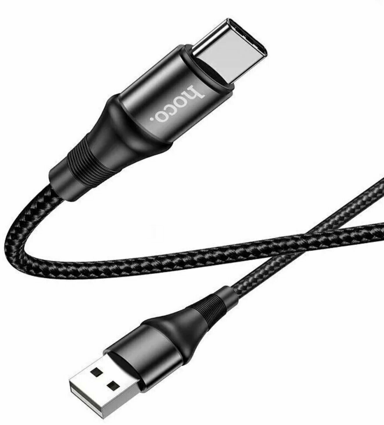 Usb Кабель-зарядка Type-C Hoco X50 Excellent 3A 1м в тканевой оплётке чёрный