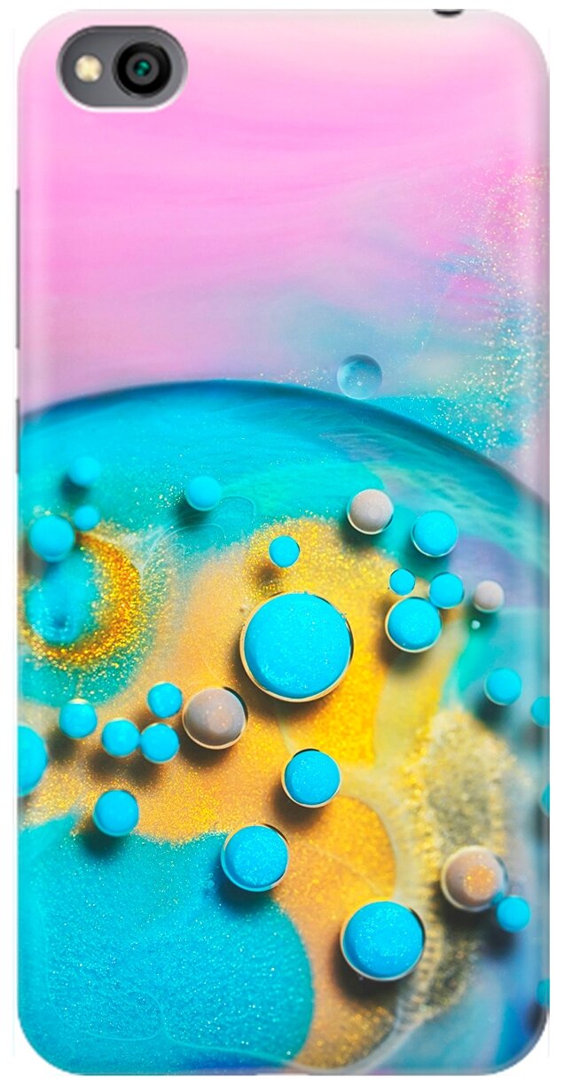 Ультратонкий силиконовый чехол-накладка для Xiaomi Redmi Go с принтом "Цветные капли"