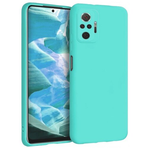 Накладка силиконовая Silicone Cover для Xiaomi Redmi Note 10 Pro бирюзовая original xiaomi redmi k30 pro battery cover back housing glass cover case for xiaomi redmi k30 pro rear door back cover