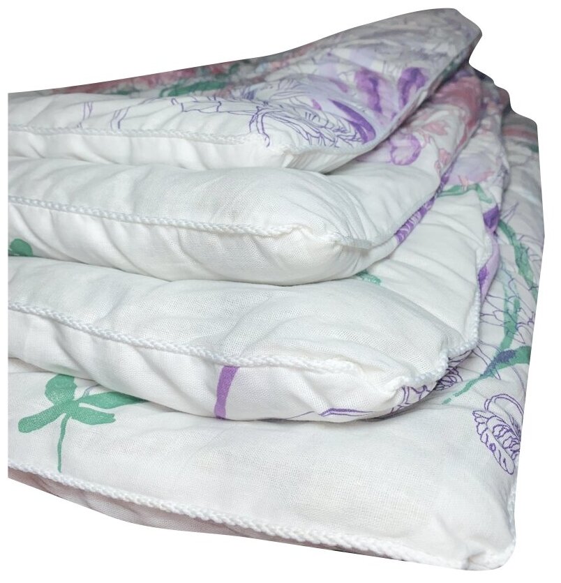 Одеяло ватное ивановское 2-спальное / Чехол Бязь 100% Хлопок / 172х205 см / Стеганое