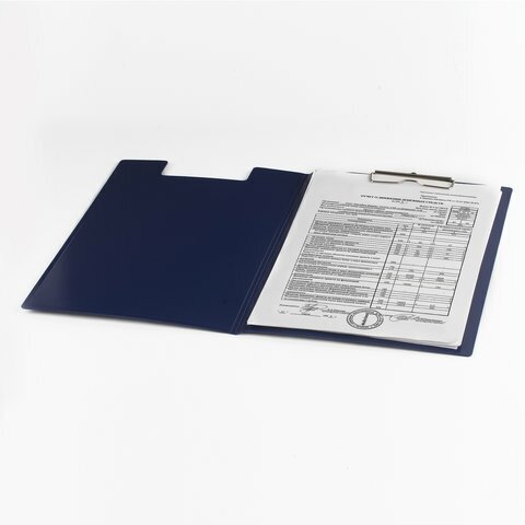 Папка-планшет BRAUBERG "Contract" плотная, с верхним прижимом и крышкой, А4, пластик черный, до 80 л., 1,5мм, 223489 - фото №3