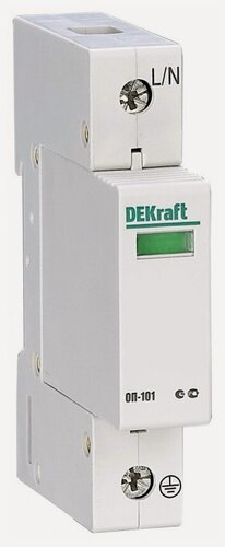 Изображение товара Ограничитель перенапряжений DEKraft ОП101-B, IP20, однофазный