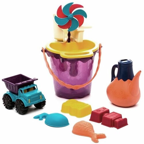 набор игрушек для ванной b toys battat Игровой набор для песка в пляжной сумке B.Toys (Battat) красный