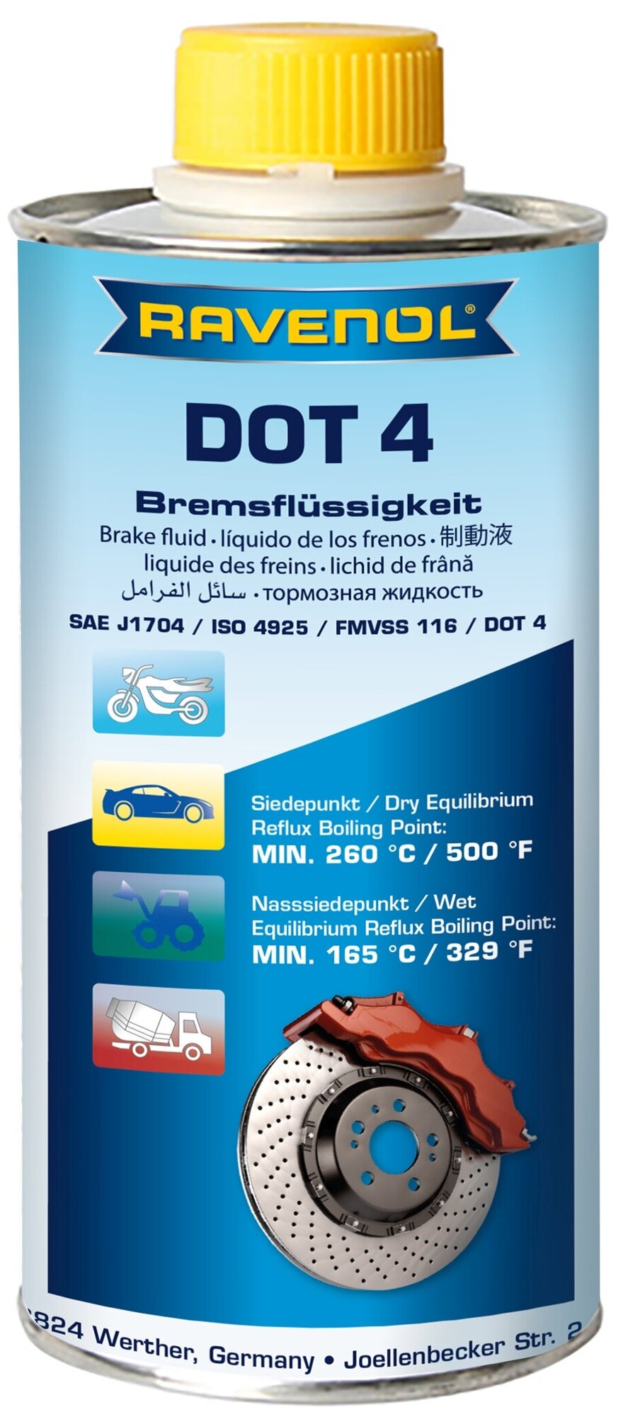 RAVENOL 4014835692114 Тормозная жидкость RAVENOL DOT-4 (1 л)