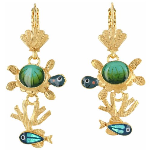 Серьги TARATATA, Pacific, с цветной смолой, TT-E23-06771-20M золотистый