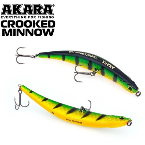 Воблер Akara Crooked Minnow 110F, цвет A11, 11 см, 10 г