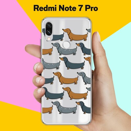 Силиконовый чехол Узор из Такс на Xiaomi Redmi Note 7 Pro силиконовый чехол цветной узор на xiaomi redmi note 8 pro