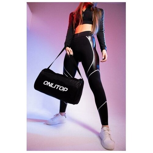 фото Сумка спортивная, отдел на молнии, 2 наружных кармана, цвет чёрный, nazamok