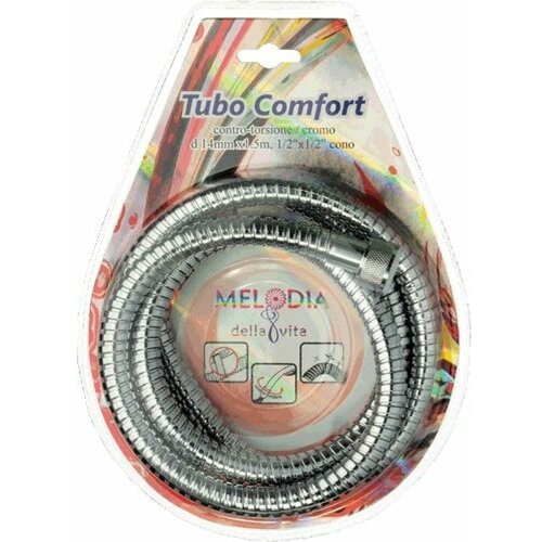 Шланг для душа Melodia della Vita EXTRA COMFORT ANTI-TWIST 1/2*1/2 конус нержавеющая сталь d14мм, L150см,2й заж. MKP34422BL шланг для душа melodia della vita extra comfort anti twist 1 2 1 2 конус нержавеющая сталь d14мм l150см 2й заж mkp34422bl