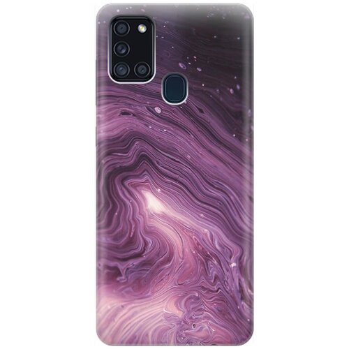 фото Re:pa накладка transparent для samsung galaxy a21s с принтом "бело-фиолетовые краски"