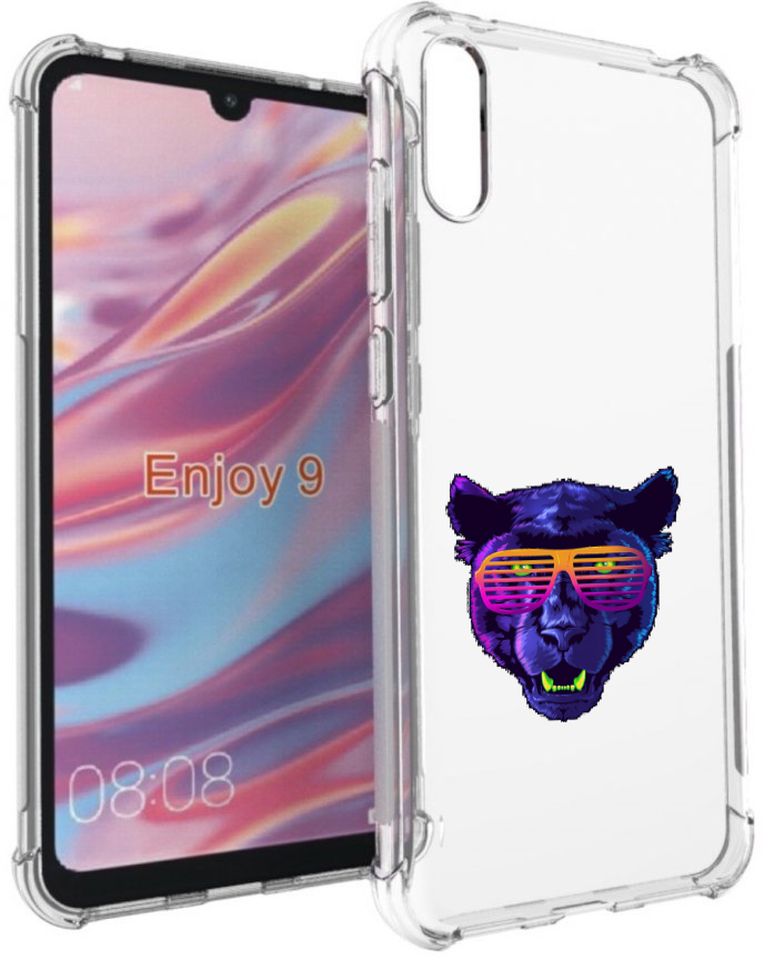 Чехол задняя-панель-накладка-бампер MyPads фиолетовая пума в очках для Huawei Enjoy 9/Huawei Y7 (2019)/Honor 8C противоударный