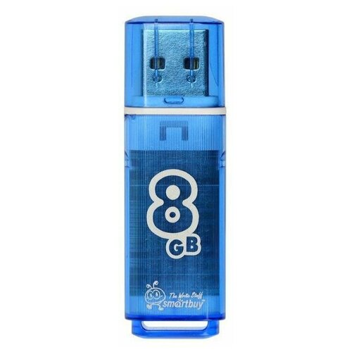 Флэш накопитель USB 8 Гб Smart Buy Glossy, голубой, 1 шт. флэш накопитель usb 8 гб smart buy fashion 3 0 черный 1 шт