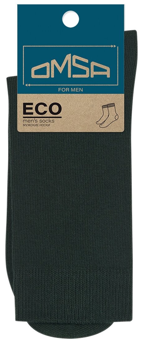 Носки мужские OMSA ECO 401 Colors классические всесезонные с комфортной резинкой, цвет Verde Foresta размер 42-44