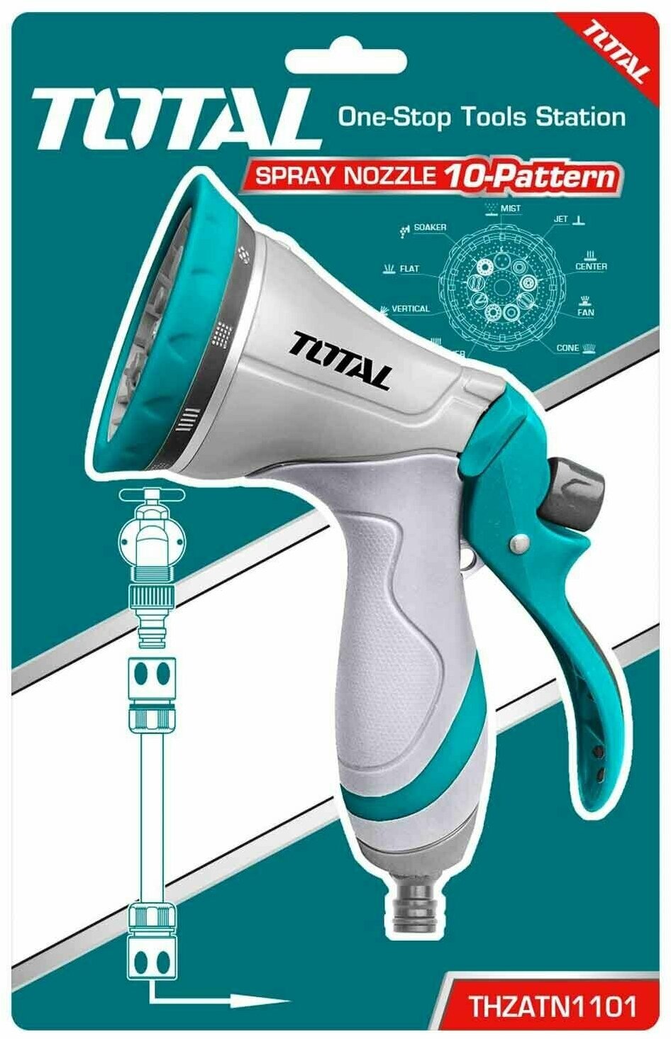 фото Регулируемый оросительный пистолет 3/4, 10 положений TOTAL
