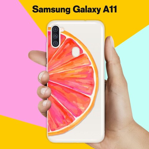 Силиконовый чехол Грейпфрут на Samsung Galaxy A11 матовый силиконовый чехол фруктовый фон на samsung galaxy a11 самсунг галакси а11
