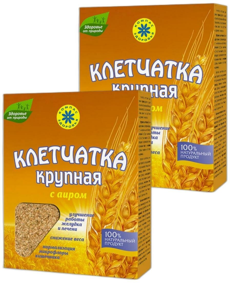Клетчатка пшеничная крупная с аиром, 150 гр. (2 шт. в упаковке) Компас Здоровья