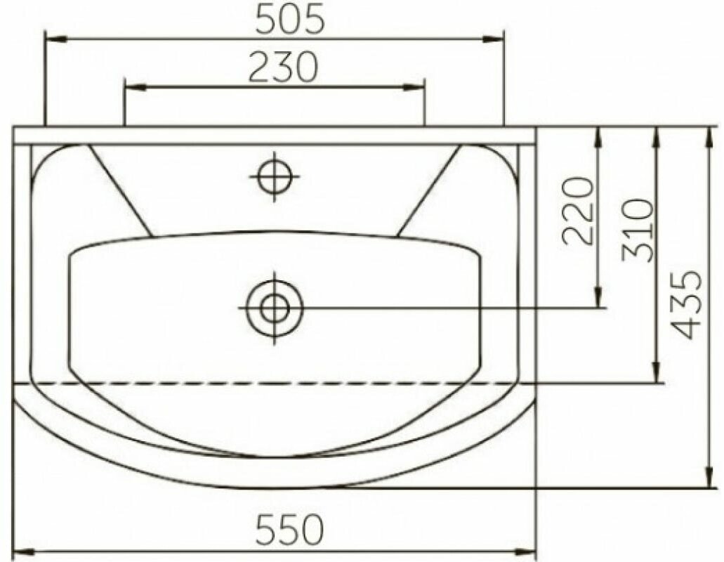 Раковина "Элегант 55" для мебели 17 х 55 х 44 см ROSA - фото №12
