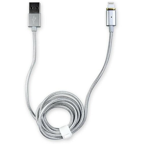 Кабель магнитный USB 2.0 - Apple iPhone/iPod/iPad с разъемом 8pin, 1м, нейлон, Partner usb кабель для apple iphone tpu черный 2 4a 1м