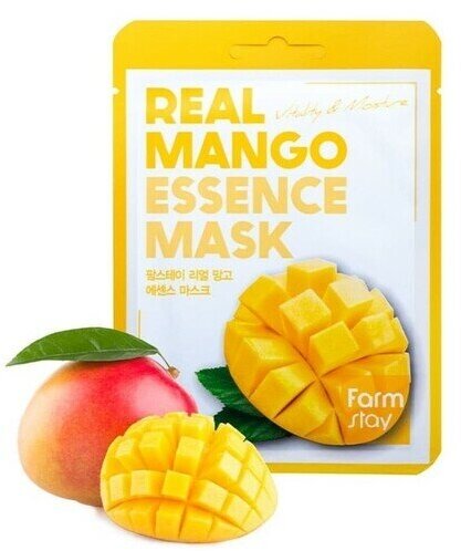 FarmStay Маска тканевая для лица с экстрактом манго - Real mango essence mask, 23мл, 3 штуки