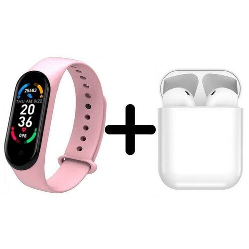 Умные часы BandRate Smart BRSM66BP-SET4 с беспроводными наушниками музыкой трекером сердечного ритма 289000₽