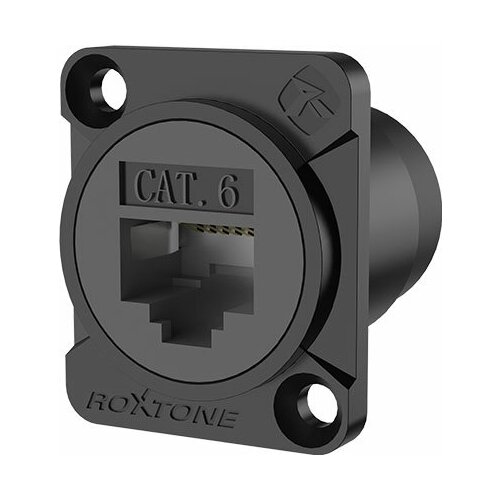 ROXTONE RAE8FD-C6-S-B Панельный разъем RJ45(CAT6), версия с заземлением, Черный.