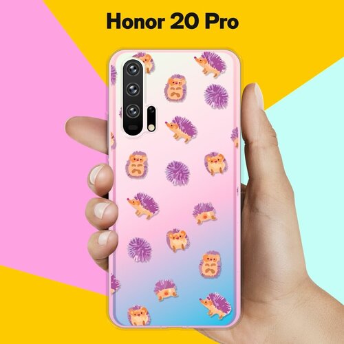 Силиконовый чехол Узор из ёжиков на Honor 20 Pro силиконовый чехол узор из сердец на honor 20 pro