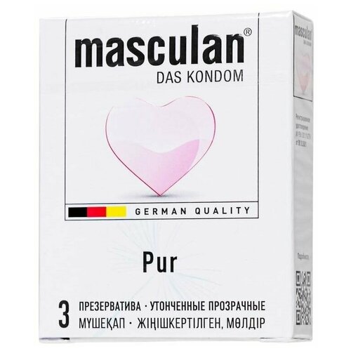 Супертонкие презервативы Masculan Pur - 3 шт. презервативы masculan 4 classic xxl 3 шт