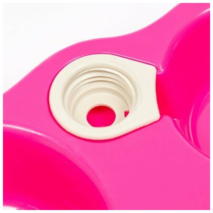 Пижон Миска двойная с креплением для бутылки, 150/300 мл, 29,5х15 см, розовая - фотография № 3
