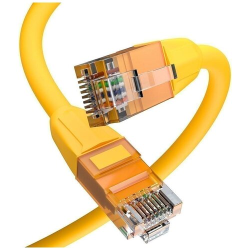 GCR Патч-корд прямой 1.5m LSZH UTP кат.6, желтый, 24 AWG, литой без фиксатора, ethernet high speed, RJ45, T568B, GCR-52788
