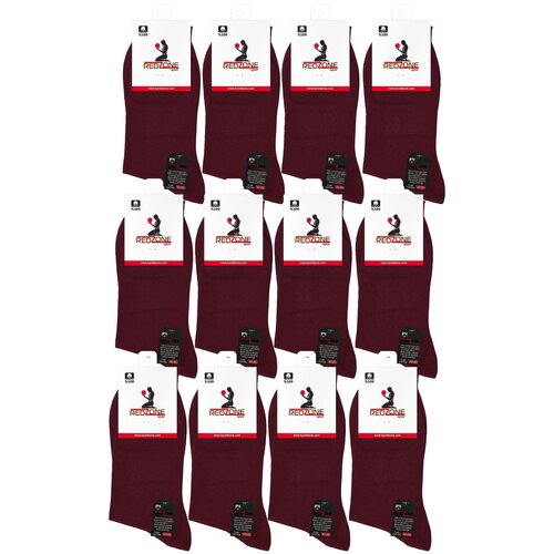 фото Носки redzone мужские, комплект носков - 12 пар, хлопок sport, бордовые, р. 42-45