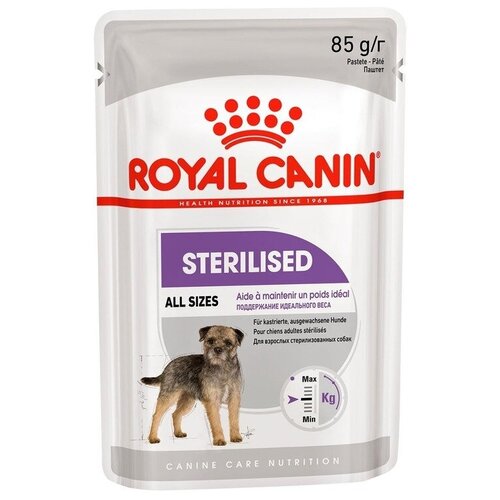 Пауч Royal Canin Sterilised All Sizes для стерилизованных собак (паштет), 12шт.*85г