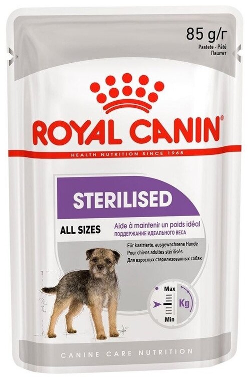 Royal Canin Sterilised Паштет для собак все пород 12шт.×85гр.