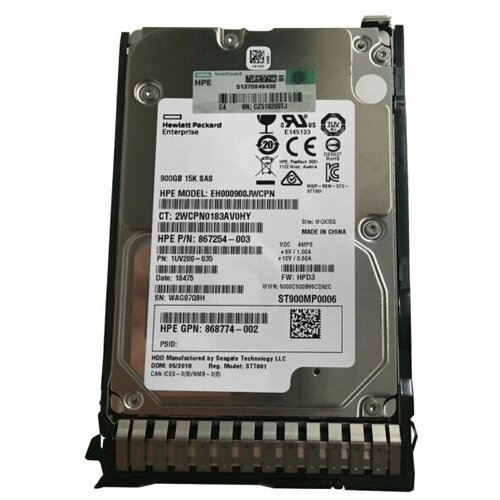 Жесткий диск HP 870759-S21 900Gb 15000 SAS 25 HDD 7778000₽