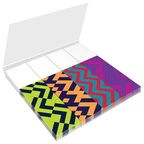 Клейкие закладки бумажные Berlingo Ultra Sticky Zigzag, 4х25л, 18x70мм, в книжке (LSz_41132), 12 уп.