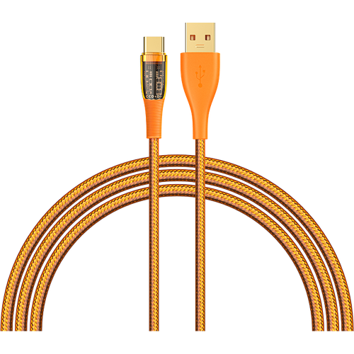 Кабель для зарядки телефона Recci Amber RTC-P19C 6A USB to Type-C, оранжевый кабель recci type c ligthining 20w rtc p35cl