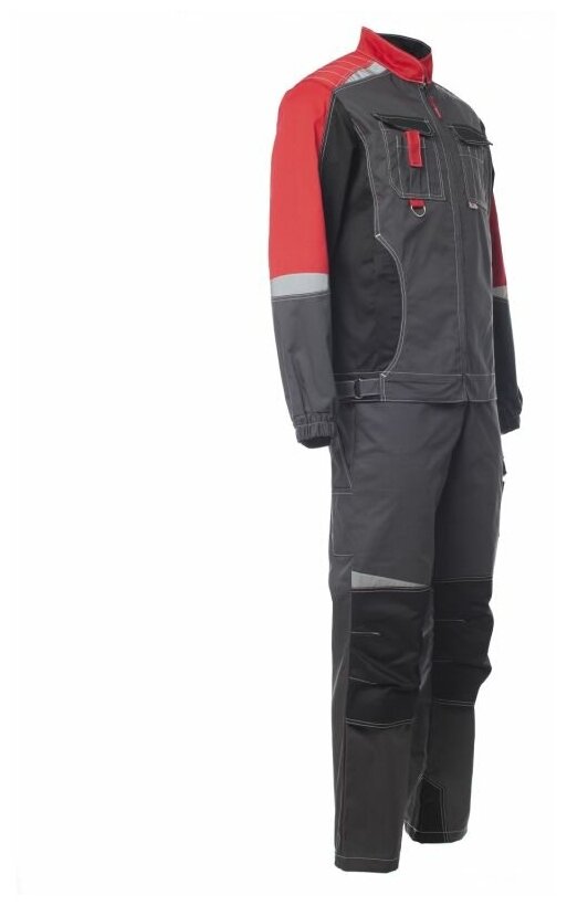 Костюм мужской «формула» куртка, полукомбинезон цвет: т. серый /красный/чёрный, Размер 48-50 (96-100) Рост 170-176