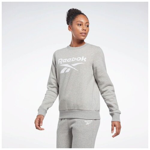 Свитшот Reebok RI BL Fleece Crew, размер S, серый худи reebok ri bl fleece crew размер s синий белый